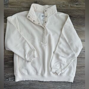 Aerie Oh Snap sweatshirt in cream. Size small.